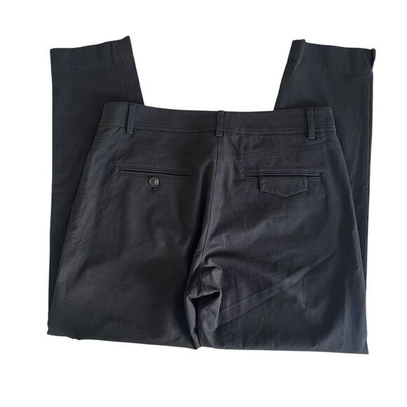 Brunello Cucinelli Black Cotton Stretch Tapered Trouser Pants Mid Rise Size 10 - Picture 6 of 10